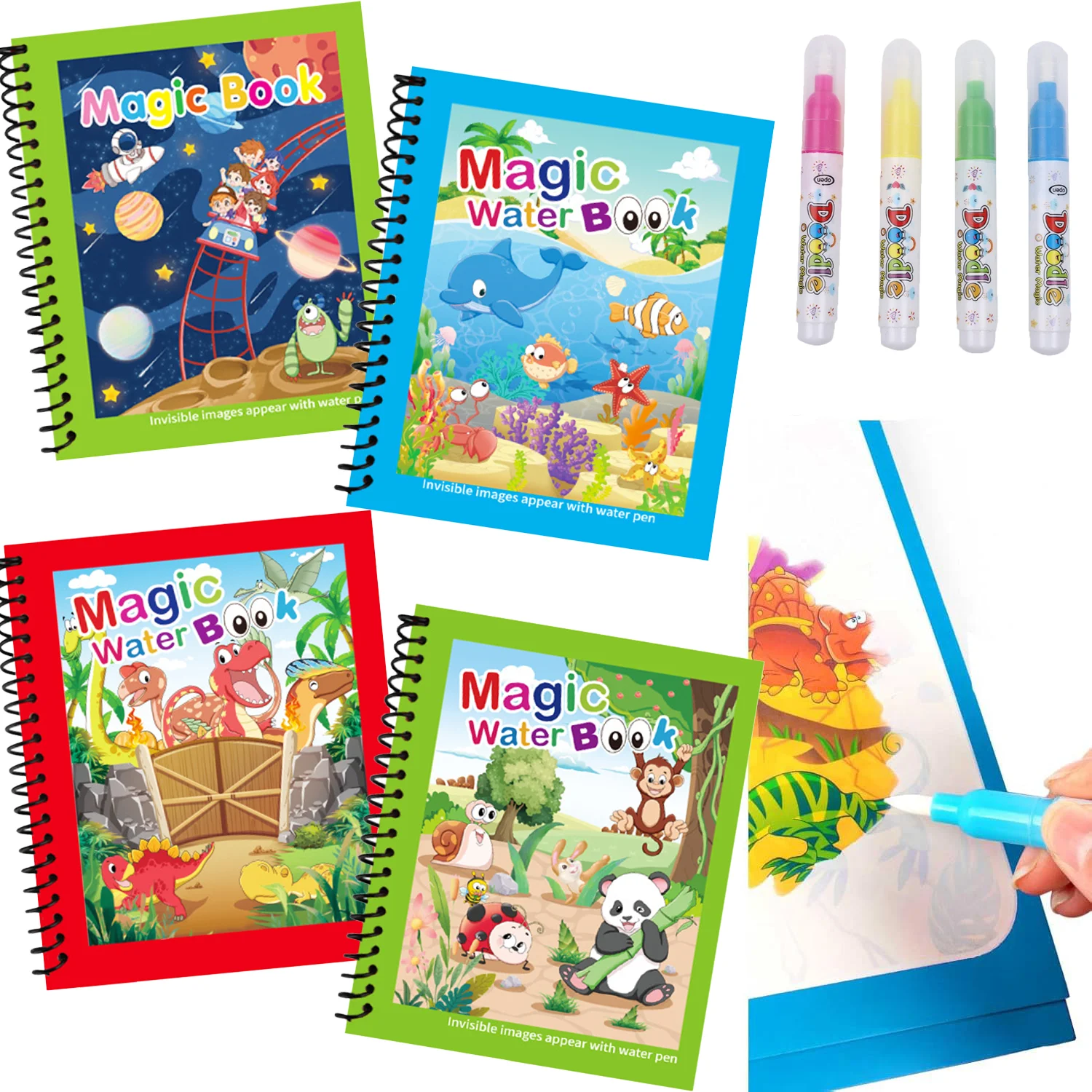 Reusable Water Magic Coloring Book - 마법 물 그림책 재사용 가능한 물채색책