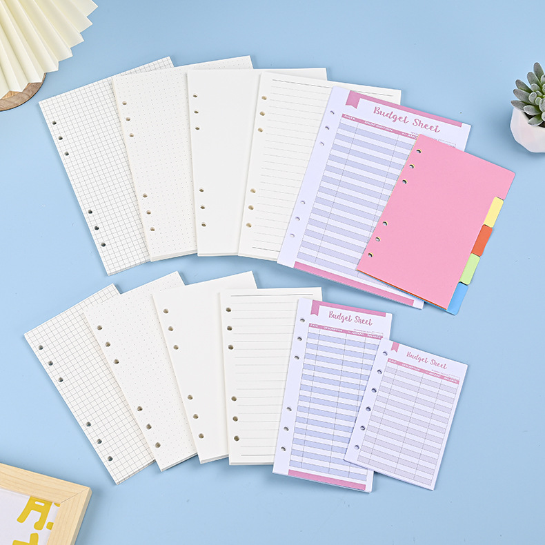 A5 Spiral Dotted Grid Notebook - A6 A5 루스 리프 노트 리필