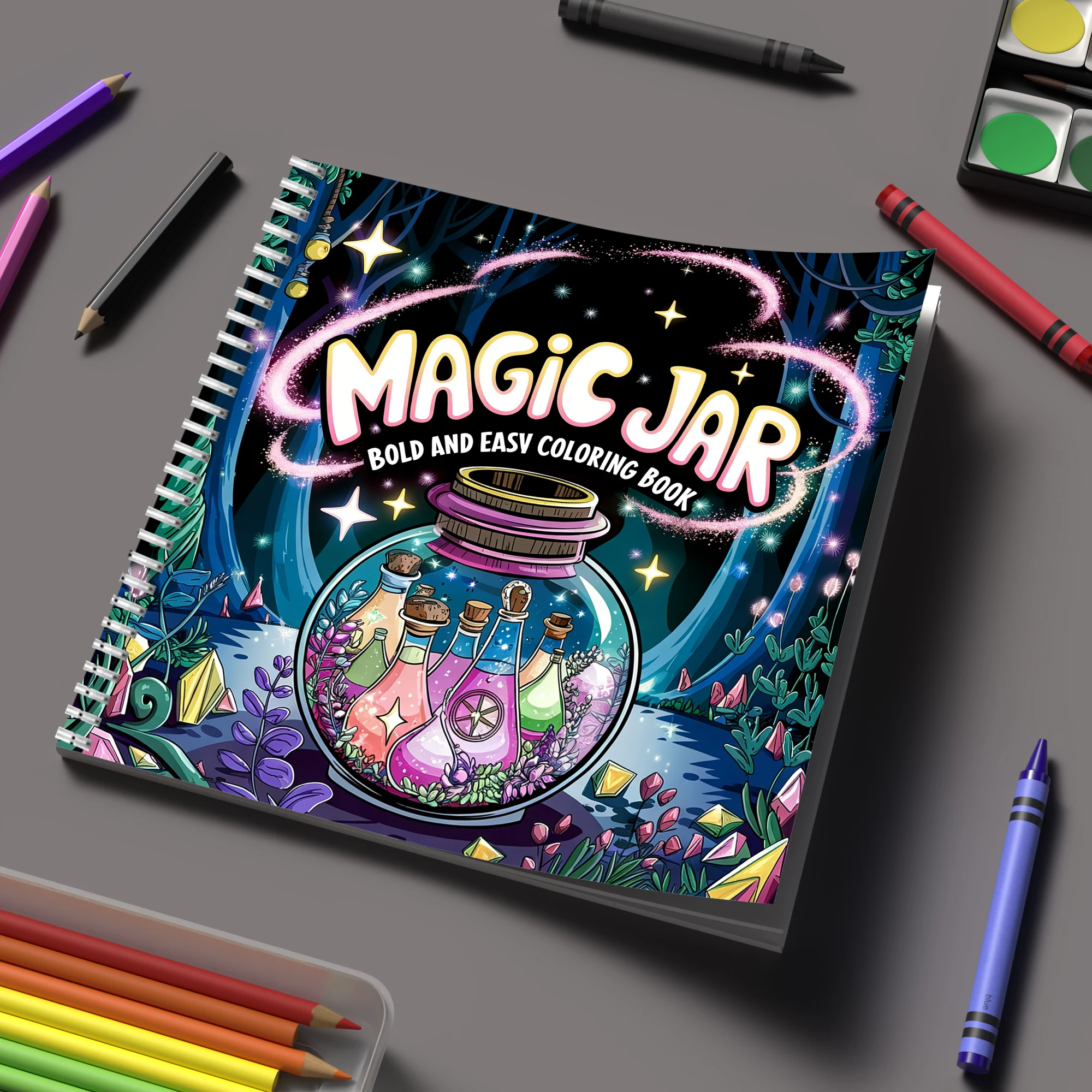 Adult Coloring Book Stress Relief - 컬러링북 매직자(성인용 컬러링북), 생일 선물, 개학