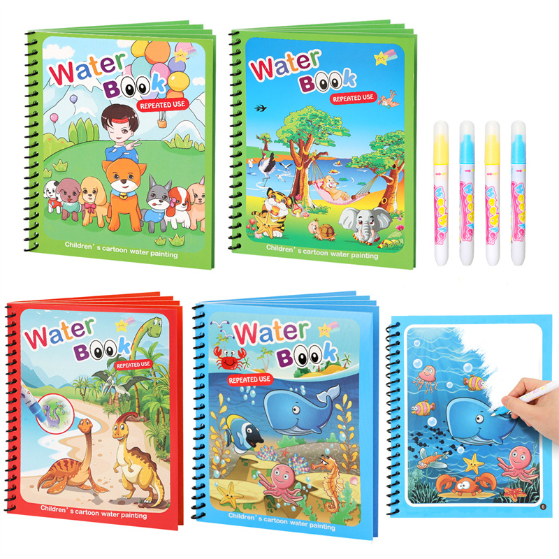 Reusable Water Magic Coloring Book - 몬테소리 장난감 재사용 가능한 색칠하기 책
