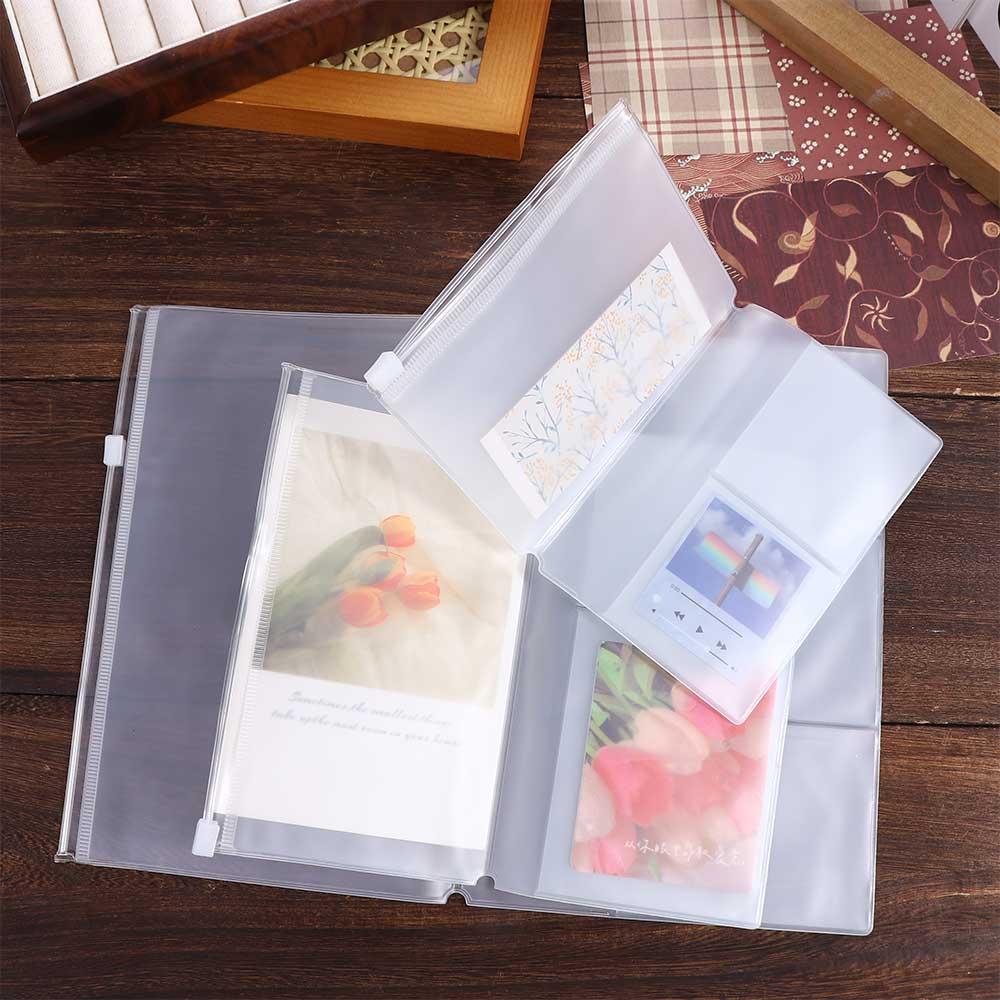 Vintage Leather Journal Notebook - 미도리 여행자용 PVC 지퍼 백, 노트북