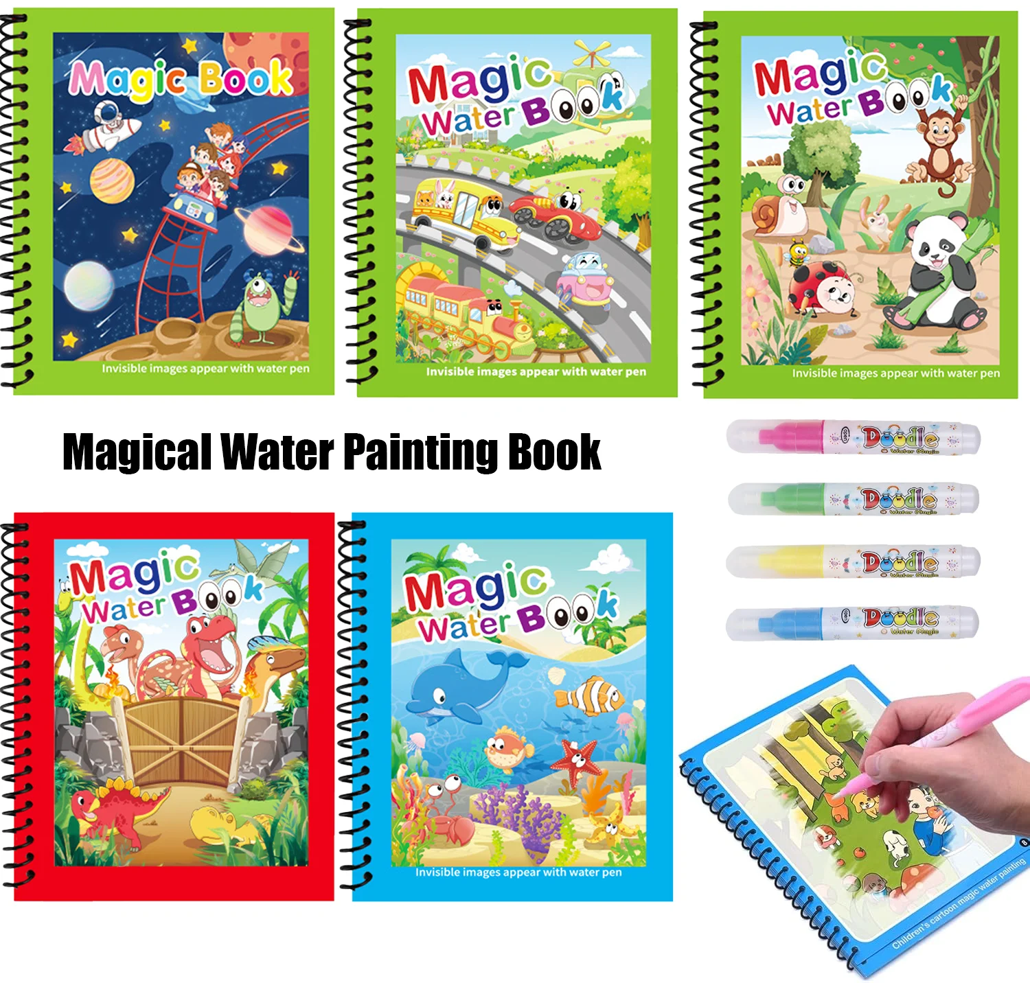 Reusable Water Magic Coloring Book - 1개 재사용 가능한 어린이 매직 워터