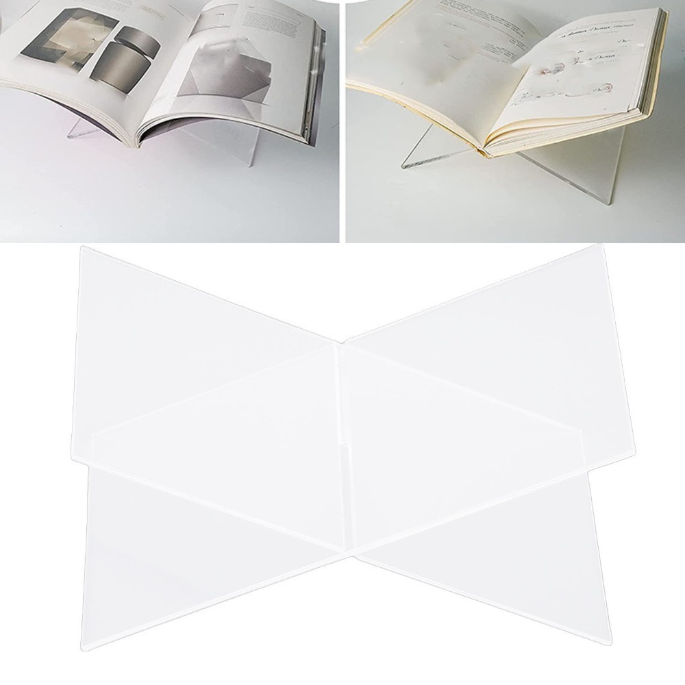 Clear Acrylic Book Stand Holder - X자형 디자인 아크릴 책 거치대 1세트,