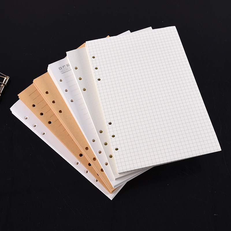 A5 Spiral Dotted Grid Notebook - A5 A6 A7 블랙 크래프트 화이트