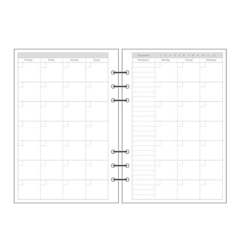 A5 Spiral Dotted Grid Notebook - 그리드 데일리 플래너 45매 스파이럴 바인더