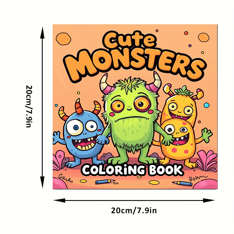 성인을 위한 28페이지의 귀여운 괴물 색칠책 |   크 - Adult Coloring Book Stress Relief 리뷰 및 가격