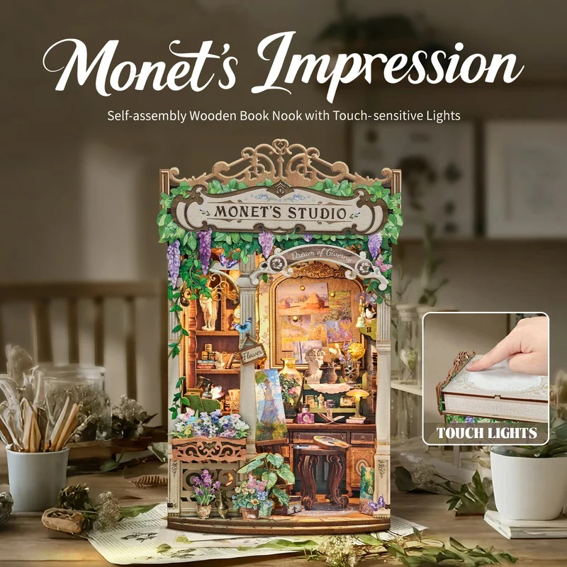 나무로 만든 모네 스튜디오 북 눅 선반 인서트 DIY  - Diy Wooden Book Nook Kit Shelf Insert 리뷰 및 가격