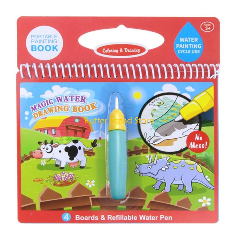 W89C 홈스쿨용 리필형 물펜이 포함된 재사용 가능한  - Reusable Water Magic Coloring Book 리뷰 및 가격