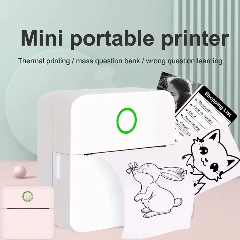 미니 휴대용 프린터, 잉크리스 스티커 메이커, 무료 커 - Mini Pocket Thermal Printer Paper Roll 리뷰 및 가격