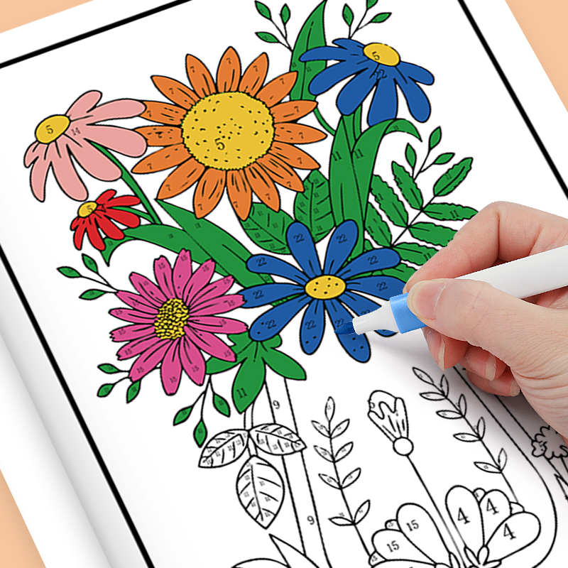 성인용 숫자 색칠 공부 책 32페이지 꽃무늬 만다라 디 - Adult Coloring Book Stress Relief 리뷰 및 가격