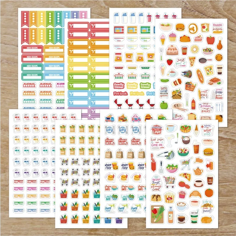 식품 계획 스티커 문구 장식 스티커 책 일일 식사 및  - Stationery Books 리뷰 및 가격