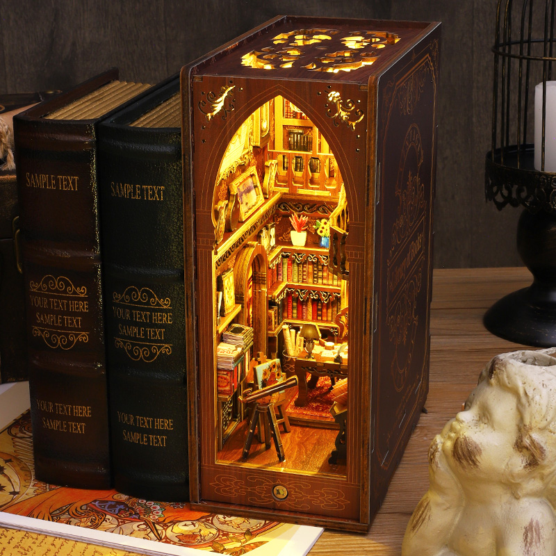 DIY 책 구석 선반 삽입 키트 3D 나무 퍼즐 인형  - Diy Wooden Book Nook Kit Shelf Insert 리뷰 및 가격