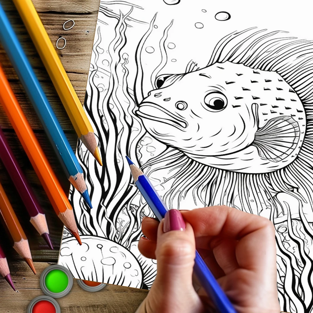 성인을 위한 여름 수중 색칠책, 귀여운 해양 그림책,  - Adult Coloring Book Stress Relief 리뷰 및 가격