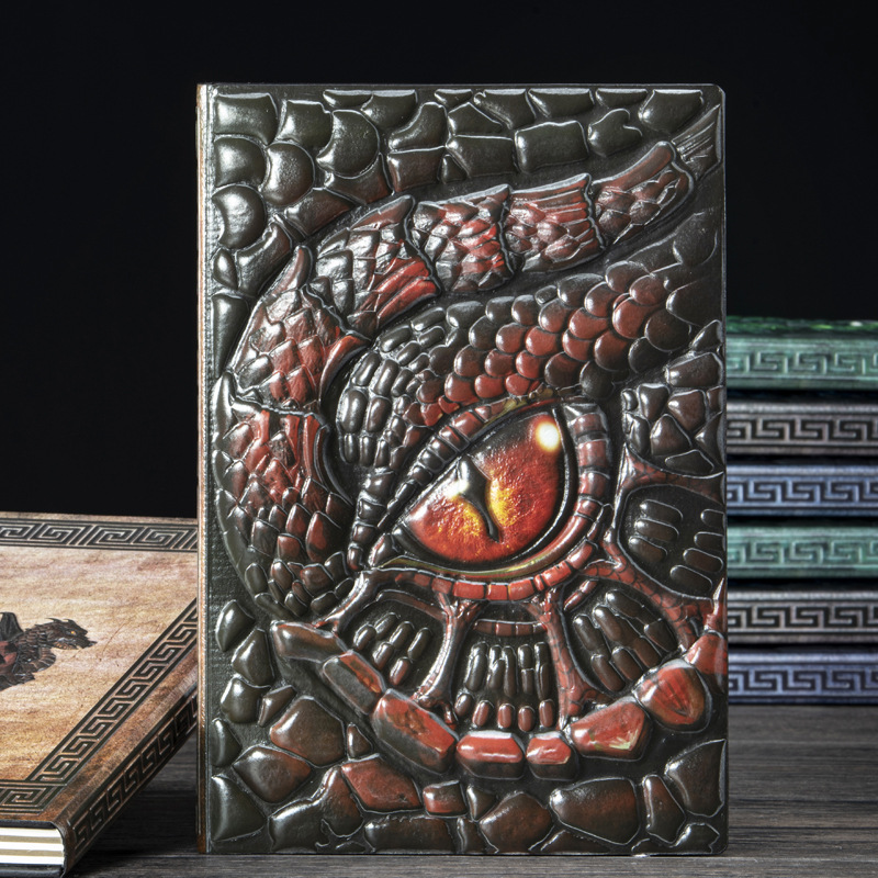 A5 빈티지 드래곤 양각 가죽 노트북 줄지어진 라인 노 - Vintage Leather Journal Notebook 리뷰 및 가격