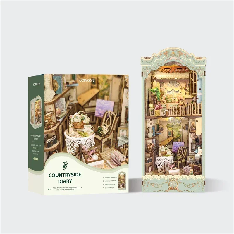 DIY 나무로 만든 목가적 일기장 북엔드 책장 삽입 미 - Diy Wooden Book Nook Kit Shelf Insert 리뷰 및 가격