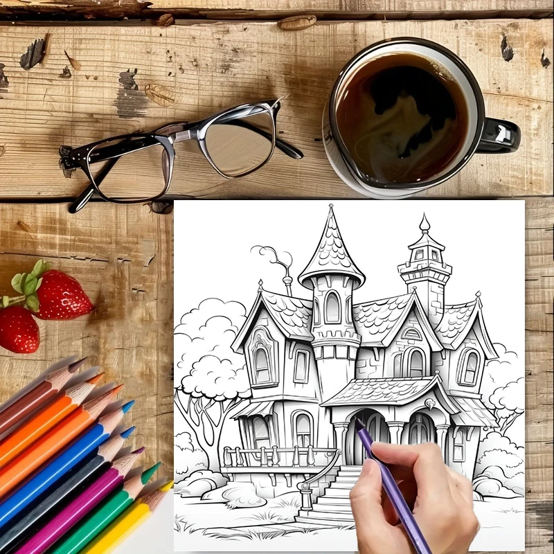 성인용 유령의 집 색칠 공부 책, 스트레스 해소를 위한 - Adult Coloring Book Stress Relief 리뷰 및 가격