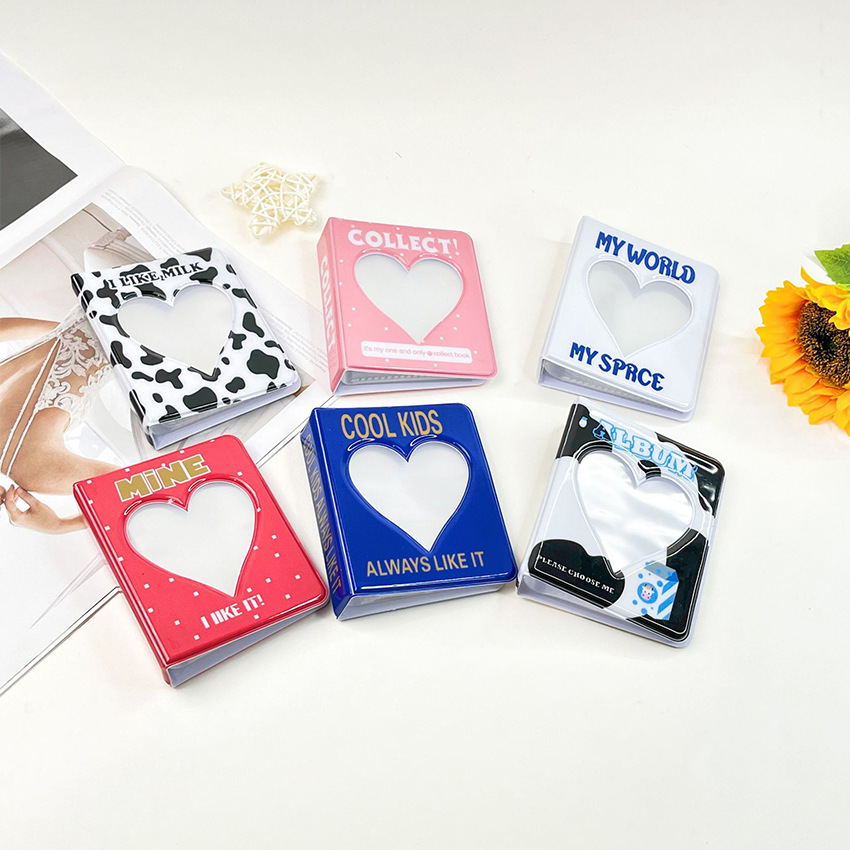 한국 INS 카우 할로우 하트 3인치 미니 포토앨범 6 - Kpop Photo Card Binder 3 Inch 리뷰 및 가격