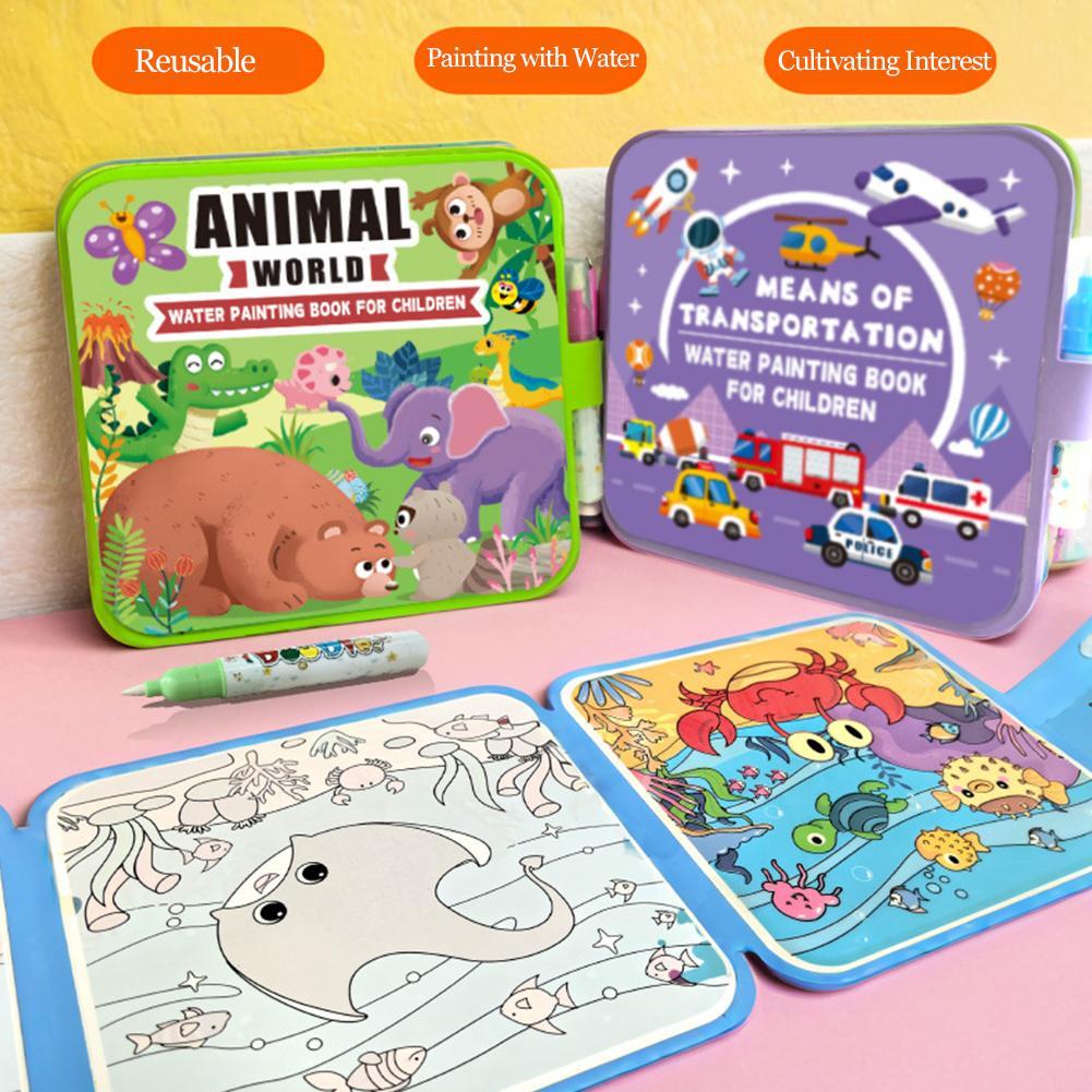 어린이를 위한 접이식 물 그림책, 재사용 가능한 매직  - Reusable Water Magic Coloring Book 리뷰 및 가격