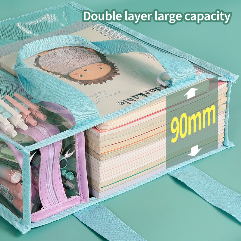 HUAJIE 투명 파일 가방, 대용량 두꺼운 PVC 시 - Stationery Books 리뷰 및 가격