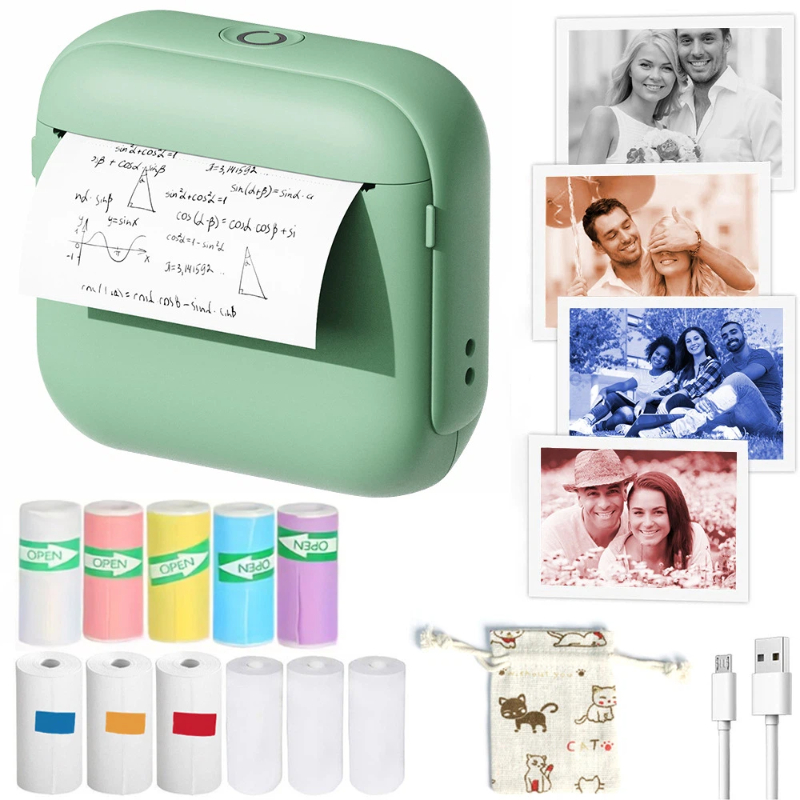 미니 포켓 블루투스 잉크리스 감열 프린터 HD, 스티커 - Mini Pocket Thermal Printer Paper Roll 리뷰 및 가격