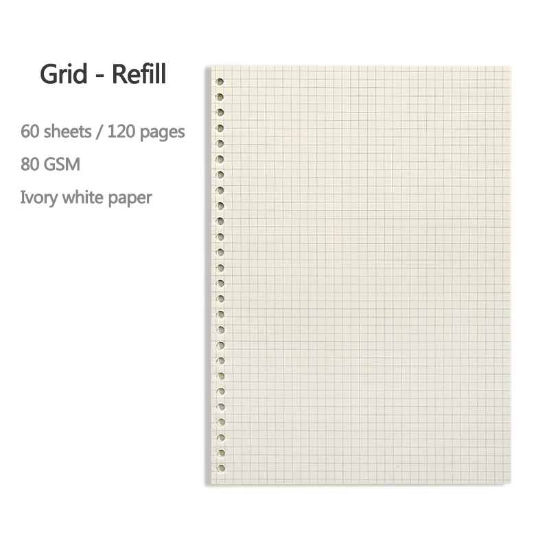 A5 B5 20 홀 루스 리프 노트 리필 60 매 나선 - A5 Spiral Dotted Grid Notebook 리뷰 및 가격