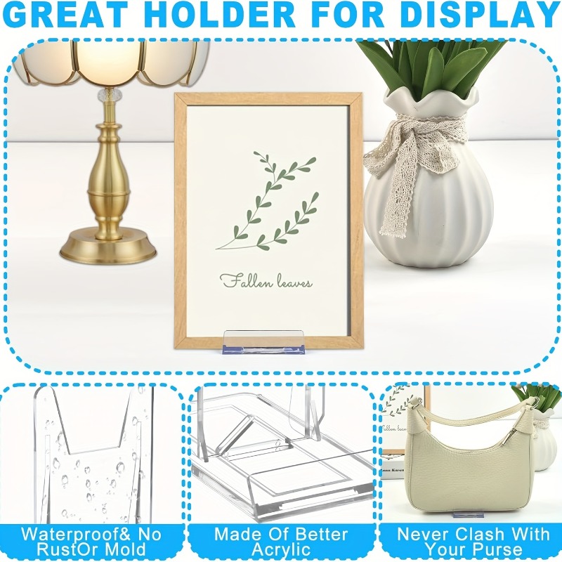 12pcs 5/투명 아크릴 디스플레이 스탠드 소형 조절 - Clear Acrylic Book Stand Holder 리뷰 및 가격