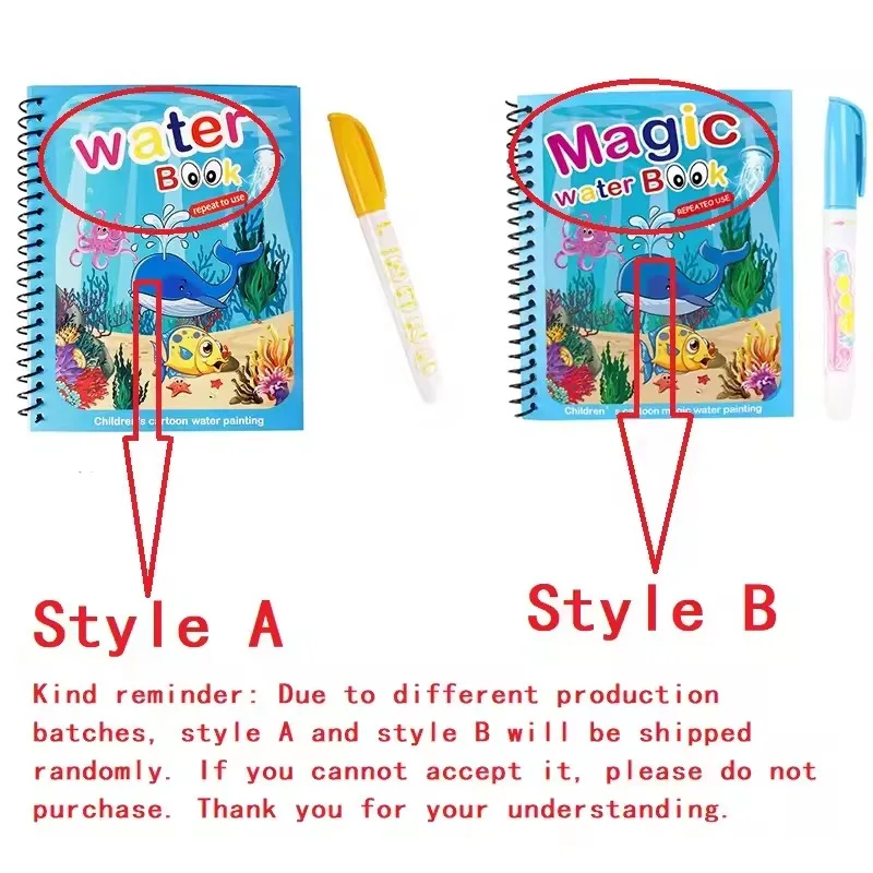 1 책 + 1 펜 재사용 가능한 마술 색칠하기 책 수채 - Reusable Water Magic Coloring Book 리뷰 및 가격