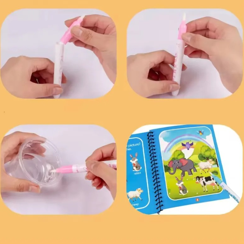 1 책 + 1 펜 재사용 가능한 마술 색칠하기 책 수채 - Reusable Water Magic Coloring Book 리뷰 및 가격