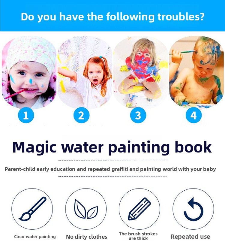 1 책 + 1 펜 재사용 가능한 마술 색칠하기 책 수채 - Reusable Water Magic Coloring Book 리뷰 및 가격