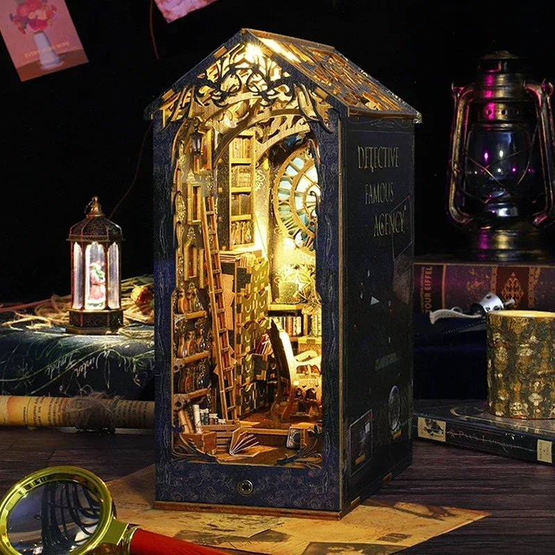 레트로 DIY 나무 책꽂이 인서트 미니어처 키트, 빈티 - Diy Wooden Book Nook Kit Shelf Insert 리뷰 및 가격