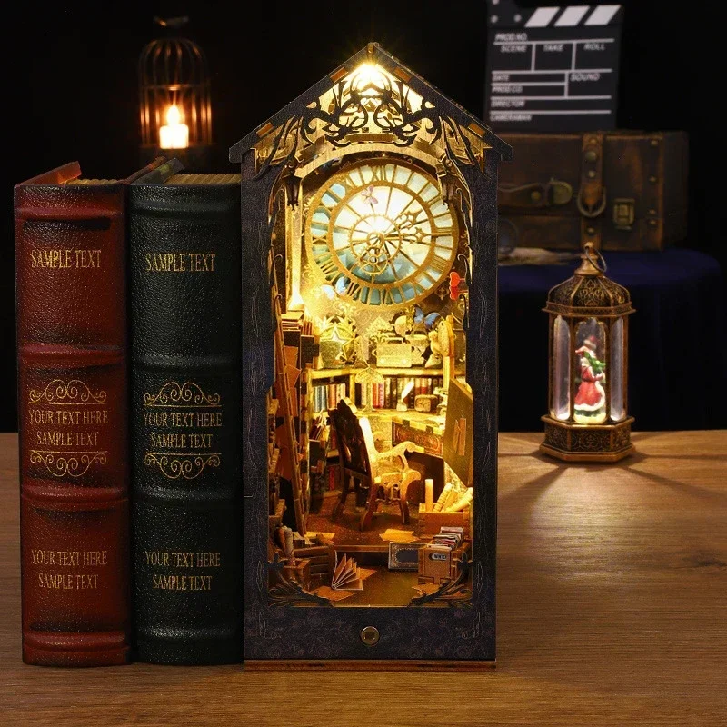 레트로 DIY 나무 책꽂이 인서트 미니어처 키트, 빈티 - Diy Wooden Book Nook Kit Shelf Insert 리뷰 및 가격