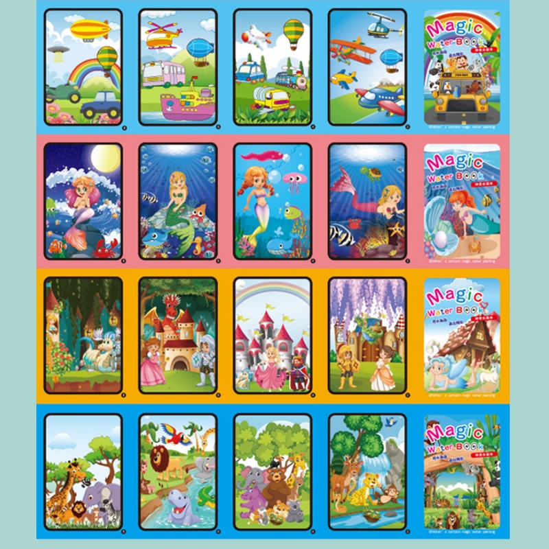 어린이 마법의 물 그림 책 몬테소리 재사용 가능한 색칠 - Reusable Water Magic Coloring Book 리뷰 및 가격